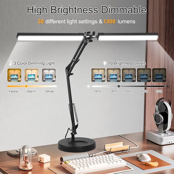 2-in-1 LED Desk Lamp, 24W Brightestwith Table Lamp - Image 5