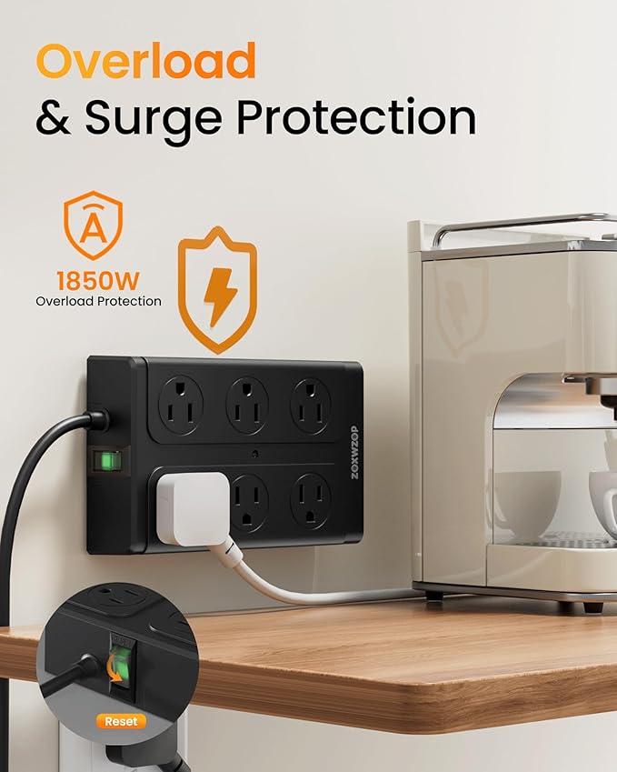 Zoxwzop Surge Protector Power Strip – 10FT Extension Cord - Image 5