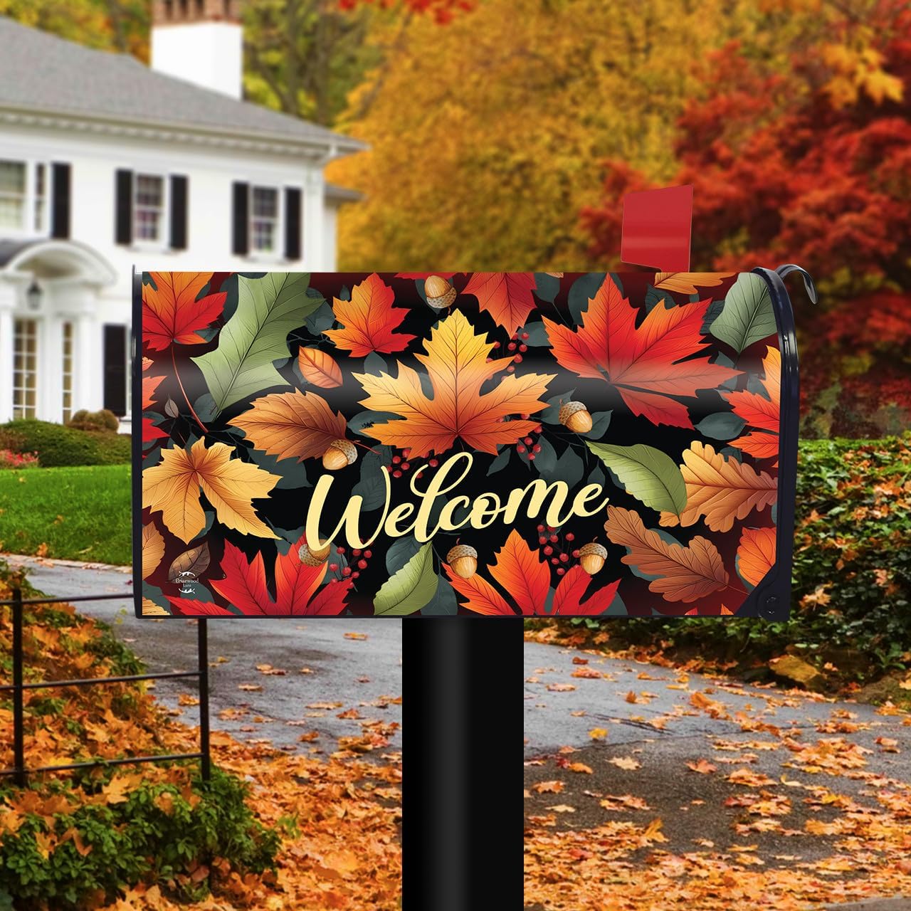 Briarwood Lane Fall Mailbox Cover - Standard Size - Autumn Color Leaves for Fall Mailbox Cover