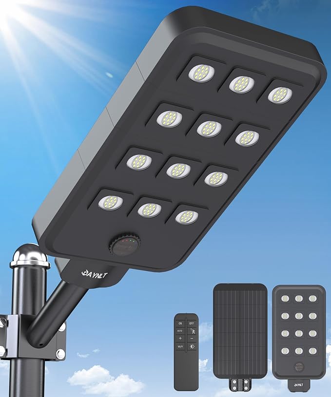 JAYNLT X-13000W Solar Street Lights Outdoor, Ultra-Large 6500K Commercial by JAYNLT