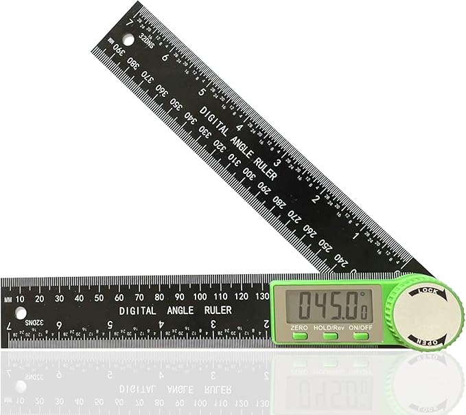 PDDYIER Digital Angle Finder Protractor, 2-in-1 Miter Saw, 7 Inch/200mm ABS by PDDYIERUS