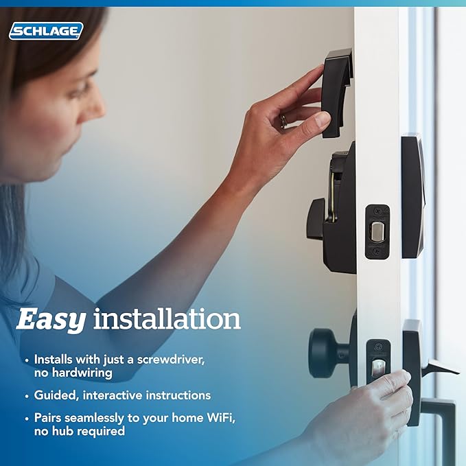 Schlage BE499WB CEN 625 Encode Plus WiFi Deadbolt Smart Lock, Keyless Entry - Image 8
