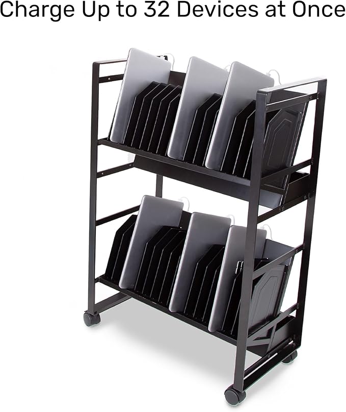 Line Leader 32-Device Mobile Charging Station | Steel Rolling Cart - Image 2