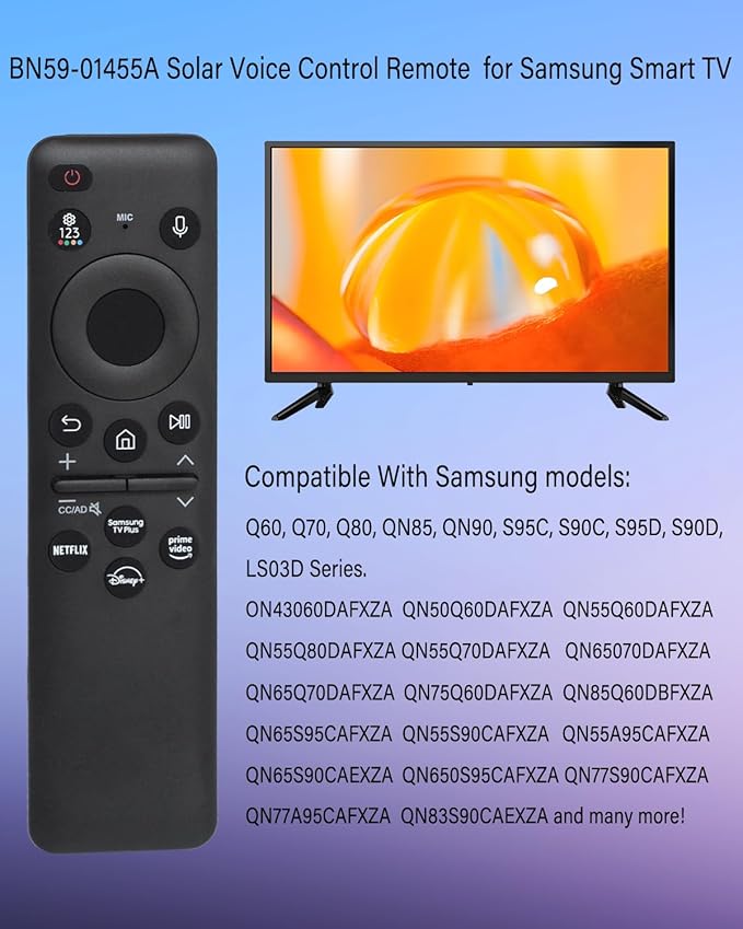 BN59-01455A Voice Solar Remote Control Replacement - Image 2