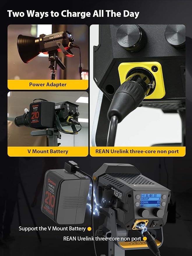 Video Light, COLBOR CL220M LITE 220W Continuous Output Lighting 2700-6500K - Image 5