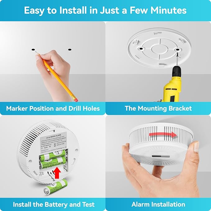 Smoke Detector Carbon Monoxide Gas Alarm, Fire Carbon Monoxide Detector 2 in 1 - Image 9