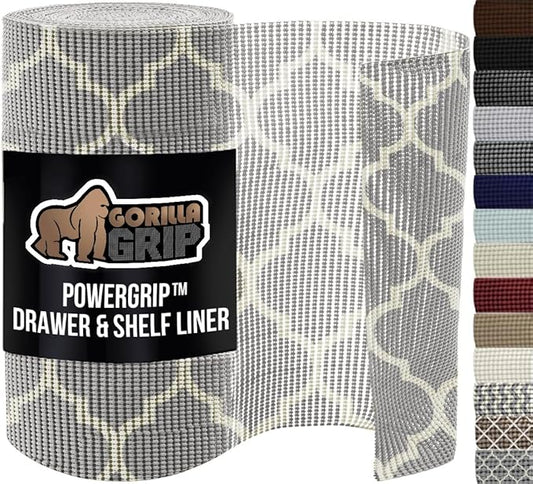 GORILLA GRIP powerGRIP Drawer Shelf and Cabinet Liner, Thick Strong Hold by GorillaGrip