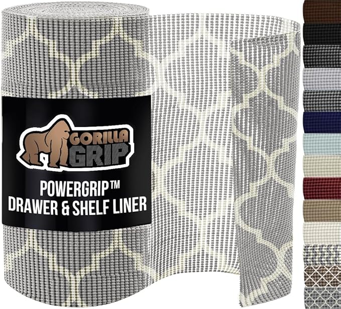 GORILLA GRIP powerGRIP Drawer Shelf and Cabinet Liner, Thick Strong Hold by GorillaGrip