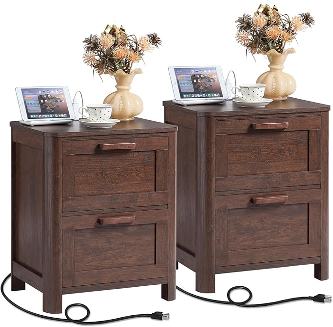 Joaxswe Farmhouse Nightstand Set of 2 by Joaxswe