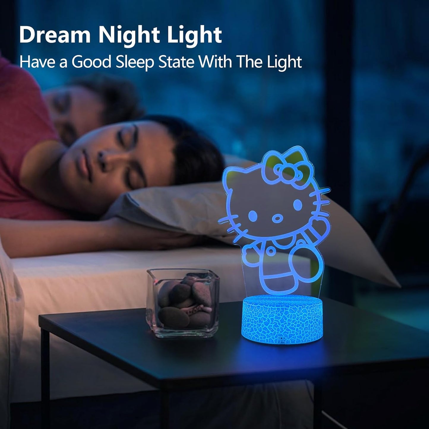 AIHYING Cat Night Light Cute Night Light - Anime Charater 16 Color Change Decor Kitty Lamp with Remote, Dim, Timer,Kids Gifts for Christmas Birthday,Nursery Baby