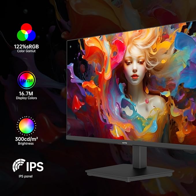 KTC 24 Inch QHD 100Hz Computer Monitor IPS 2K, 1300:1 Contrast, Anti-Blue Light - Image 3