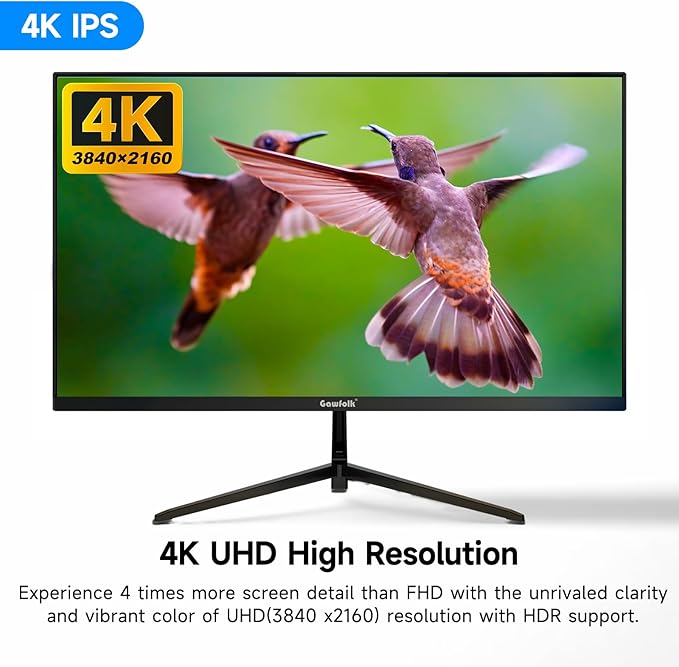 Gawfolk 27 Inch 4K Monitor IPS 60Hz, UHD 3840 x 2160p PC Monitors, Computer - Image 3