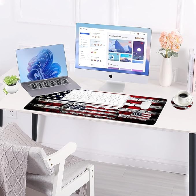 BFUKVOU Large Keyboard Mouse Pad Set, Extended Mouse Pad+Keyboard Wrist Rest - Image 3