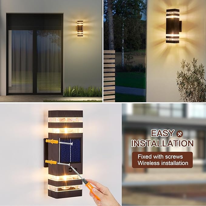 Oil Rubbed Bronze Solar Outdoor Wall Lights - Image 7