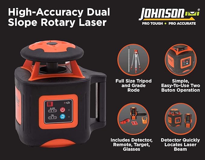 Johnson Level & Tool 40-6541 High Accuracy Dual Slope Rotary Laser System - Image 8