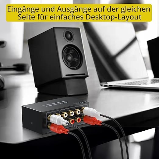 PROZOR 4-Way Stereo L/R Sound Channel Bi-Directional Audio Switcher, 2 in 4 Out - Image 7