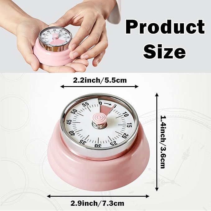 KwonfaiDelil 60-Minute Magnetic Visual Timer, Silent Operation and No Battery - Image 2