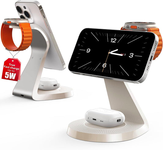 3 in 1 Charging Station for Apple Devices, Mag-Safe Charger Stand Fast Charging