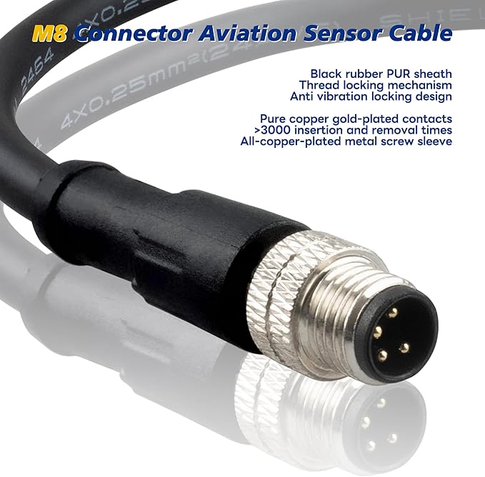 Lonlonty M8 4 Pin Male Socket Panel Aviation Wire, 8mm Industrial Circular - Image 6