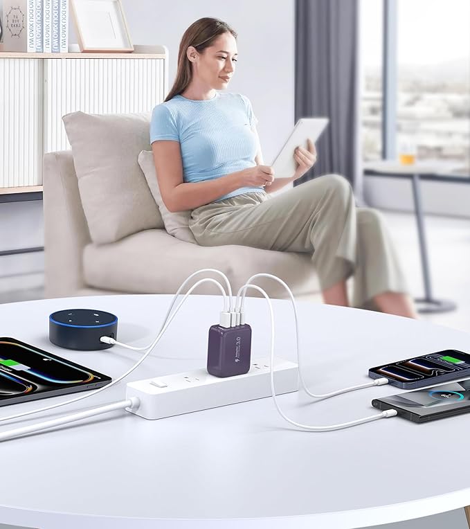 60W 2-Pack USB C Wall Charger Block, 5-Port C Charger Fast Charging Block PD - Image 8