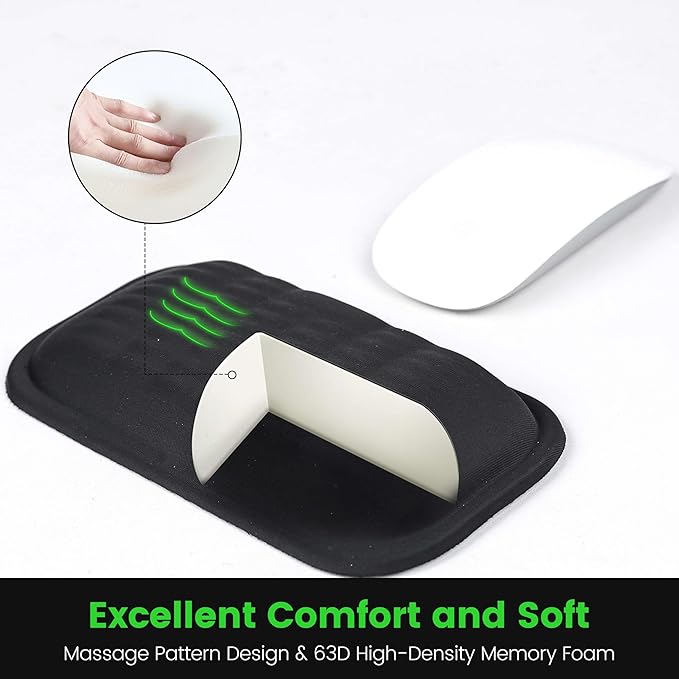 MEKASS Ergonomic Mouse Wrist Rest, Premium Memory Foam Mouse Wrist Pad Support - Image 3