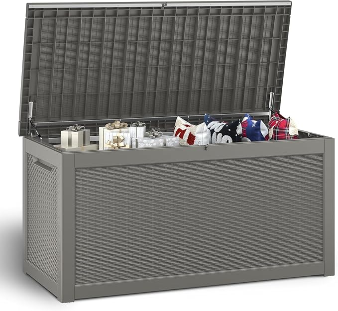 NUNU LAB Outdoor Storage Box, 320 Gallon Deck Box, Resin Waterproof Outside - Image 7