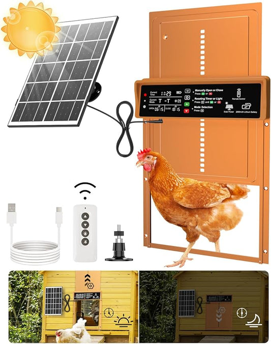 Asfrost Automatic Chicken Coop Door Solar Powered Automatic Chicken Door by AsFrost