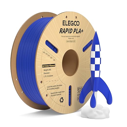 ELEGOO Rapid PLA Plus Filament 1.75mm Blue 1KG, PLA+ 3D Printer Filament by ELEGOO