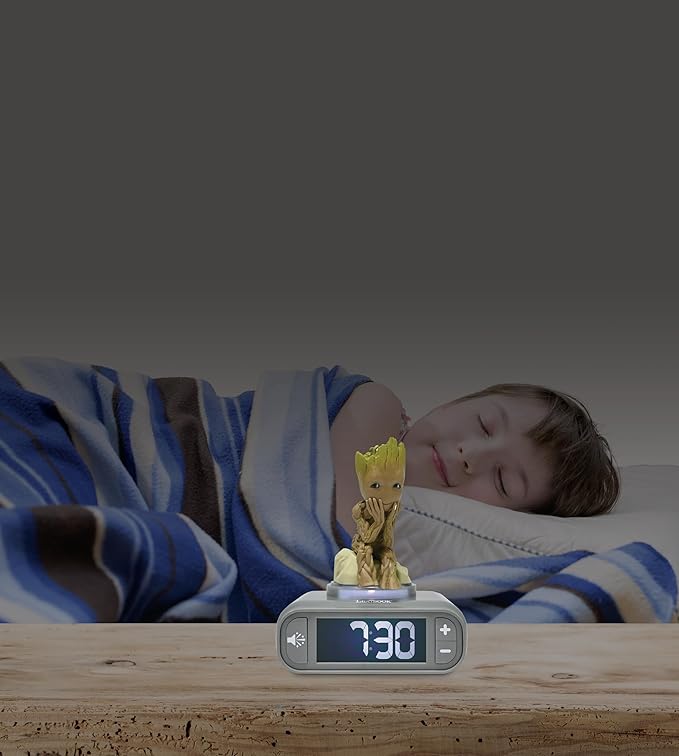 LEXiBOOK, Marvel Guardians of The Galaxy, Groot Nightlight Alarm Clock - Image 2