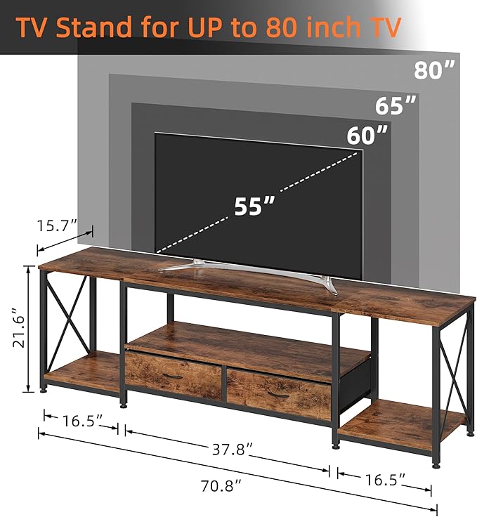 GYIIYUO TV Stand with Fabric Drawers - Image 2