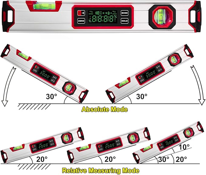 eOUTIL 15.7-Inch Digital Torpedo Level & Angle Finder – IP54 Waterproof - Image 3