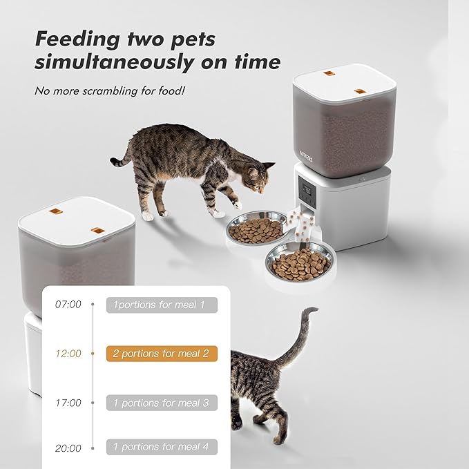 Automatic Cat Feeder for 2 Cats - 8L/34 Cups Large Capacity Auto Food Dispenser - Image 3