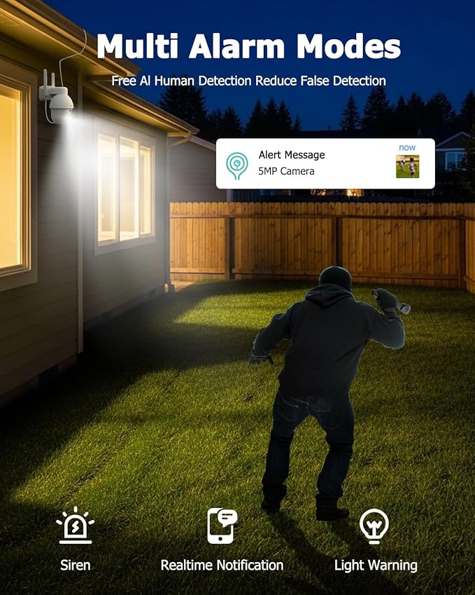 VIZIUUY 5MP Solar Security Camera Outdoor, Wireless Battery Powered Security - Image 7