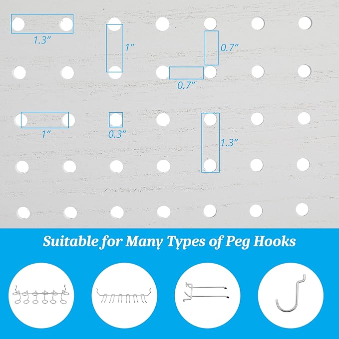 Bonnlo 4 Panel Pegboard Freestanding, 5 FT Portable Display Board Organizer - Image 5
