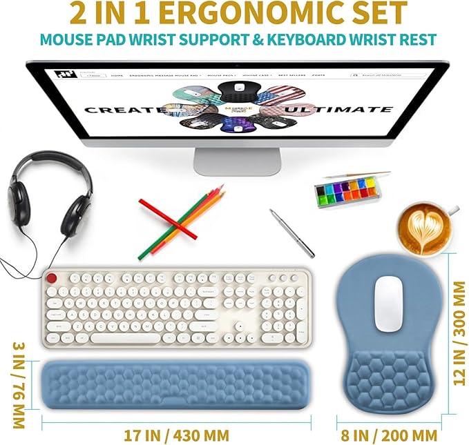 Hokafenle 2 in 1 Ergonomic Mouse Pad Wrist Support & Wrist Rest - Image 2