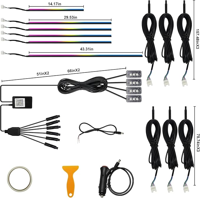 Acrylic Interior Car LED Strip Light RGB Dreamcolor 10 in1 - Image 5