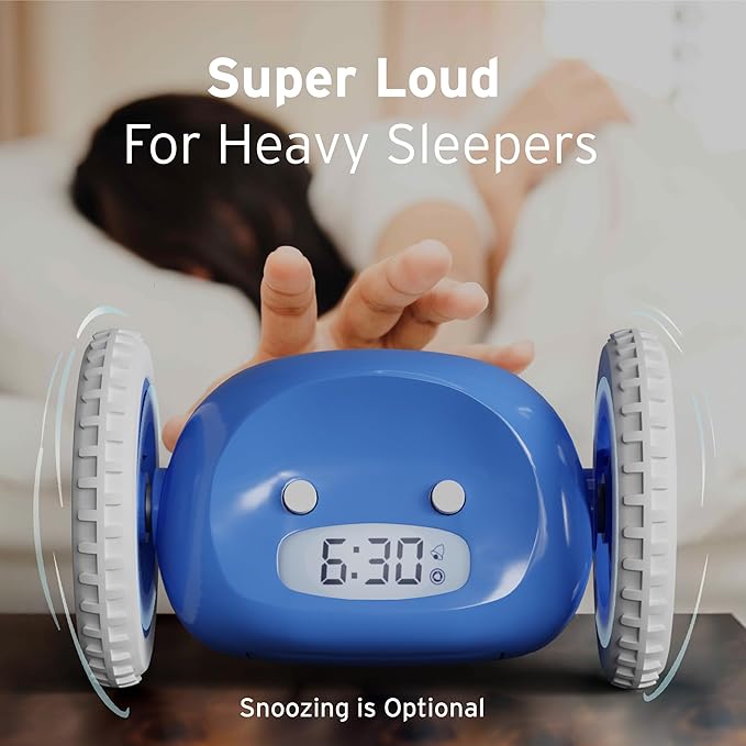CLOCKY Extra Loud Alarm Clock for Heavy Sleepers on Wheels Rolls Runs Away - Image 5