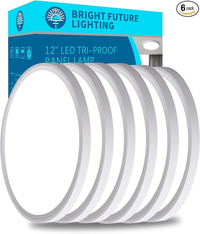 6pack 12 Inch Flush Mount Ceiling Light, 24w Led Ceiling Light, by Unknown