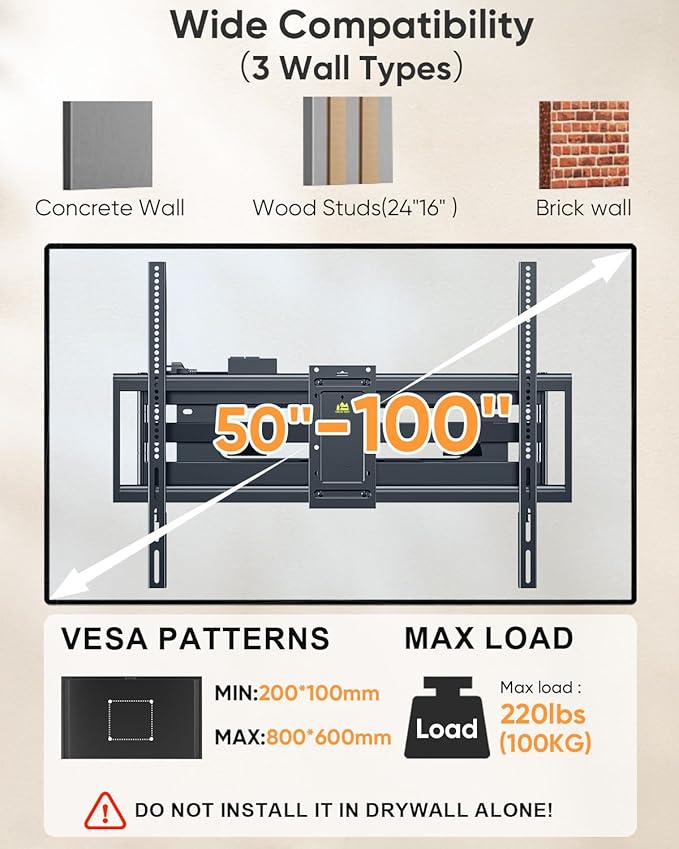 FORGING MOUNT Heavy Duty 98 100 inch TV Wall Mount - Image 3