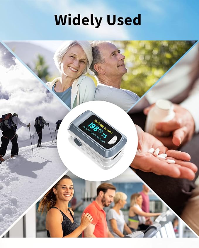 Fingertip Pulse Oximeter Blood Oxygen Saturation Monitor Pulse Ox, Heart Rate - Image 8