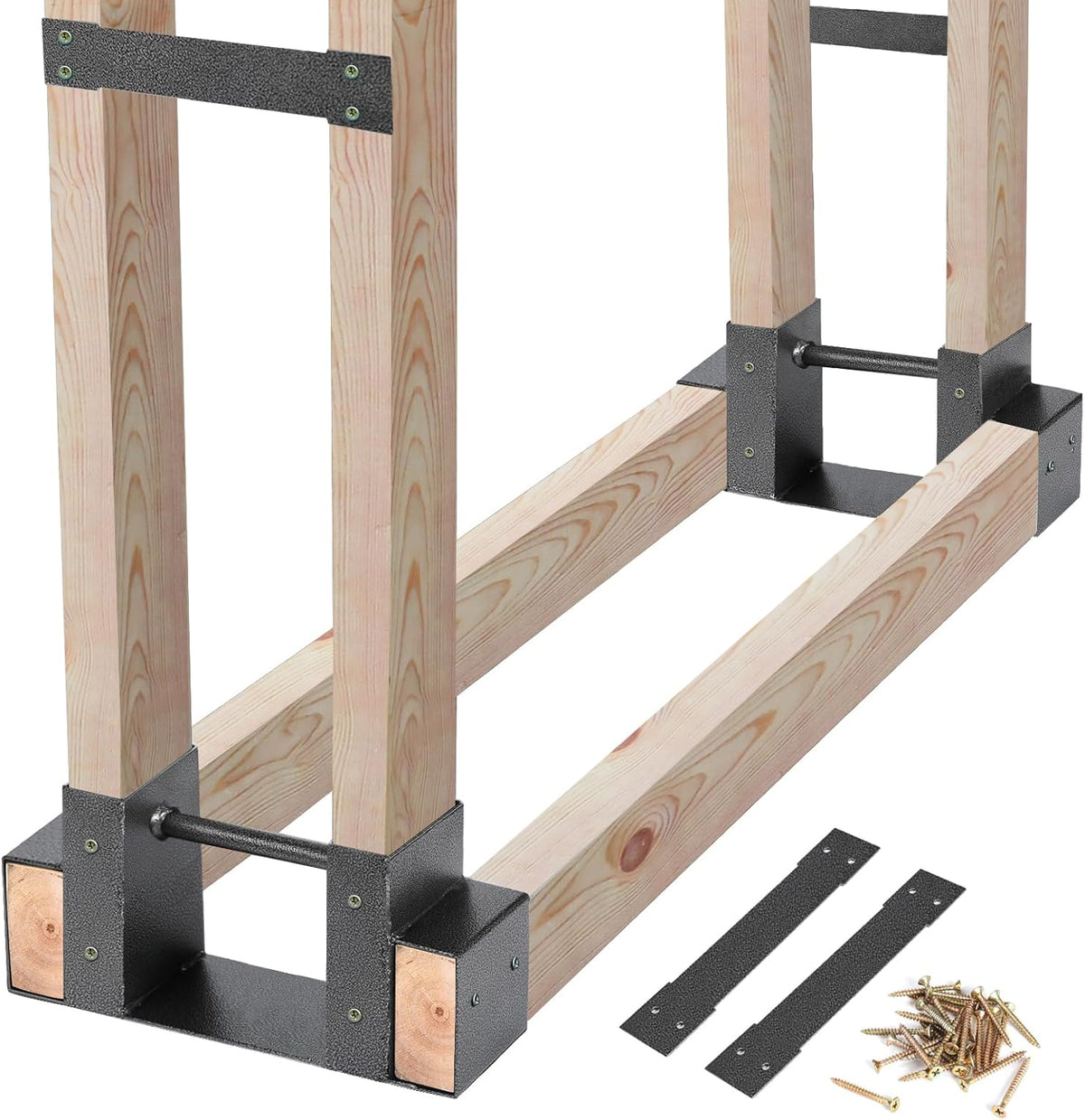mofeez outdoor firewood log storage rack 2x4 bracket, main product view