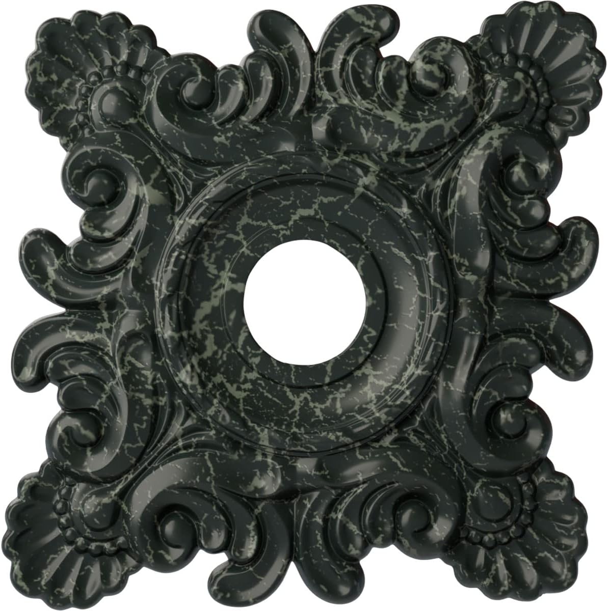 Ekena Millwork CM18CRPTCDecorative Ceiling Medallions Modeled After Original Historical Patterns & Designs, Painted Turtle Crackle
