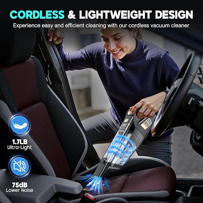 CKIKH Handheld Vacuum Cordless, 15000PA Strong Suction Hand Held Car Vacuum - Image 7