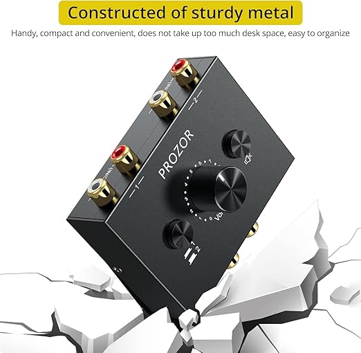 PROZOR RCA Stereo Audio Switcher - 2 in 1 Out R/L Stereo Audio Switch - Image 5
