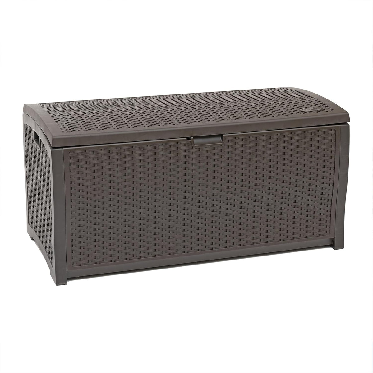 suncast 99 gal wicker resin deck box, storage, main product view