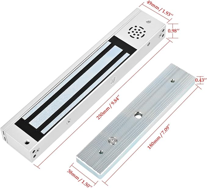 Door Access Control System Inswinging 600lbs Magnetic Lock Kit Build-in Alarm - Image 4