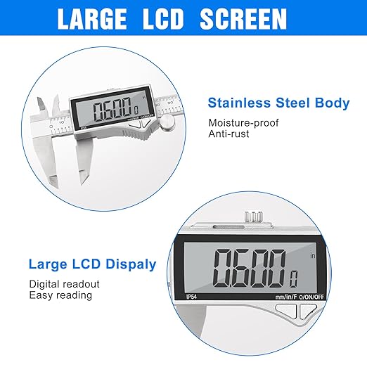 Adoric Digital Caliper, Caliper Measuring Tool Stainless Steel Vernier Caliper - Image 2
