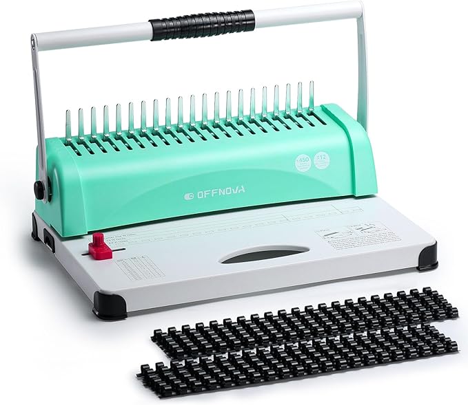 OFFNOVA Binding Machine, 21-Hole 450 Sheets Paper Comb Binding Machine by OFFNOVA