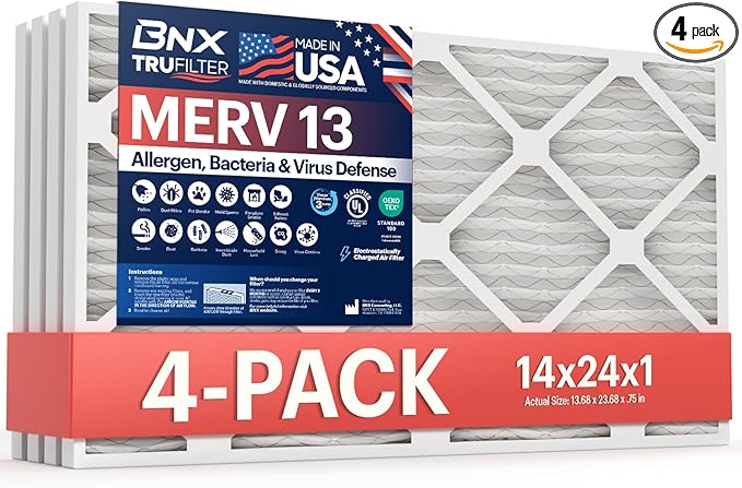 BNX TruFilter 14x24x1 Air Filter MERV 13 by BNX