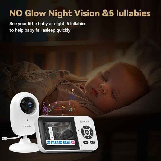 ebemate WiFi Video Baby Monitor, 2.8" Display - Image 6